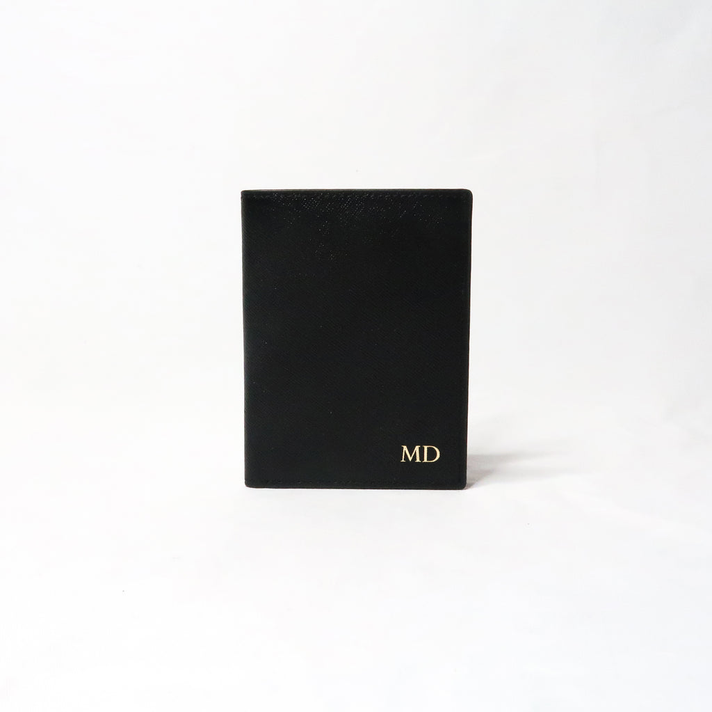 'Osaka' Black Saffiano Leather Card Wallet