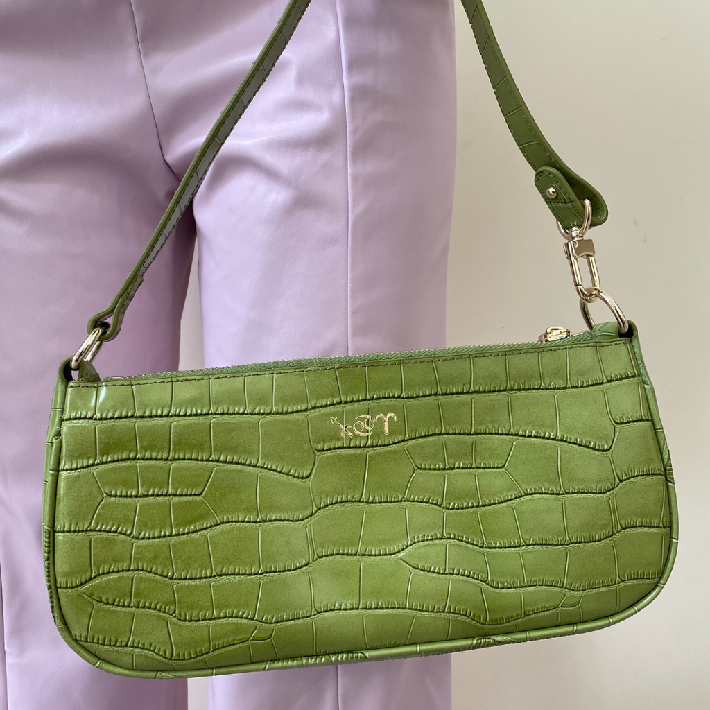 Paris' Olive  Leather Pochette Bag