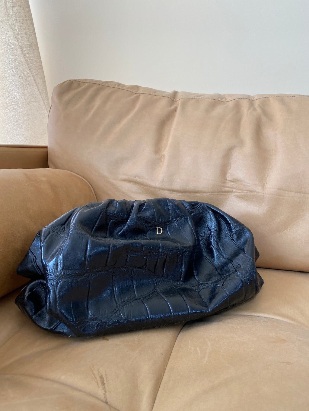 'Murcia' Supersoft Pouch in Black Croc