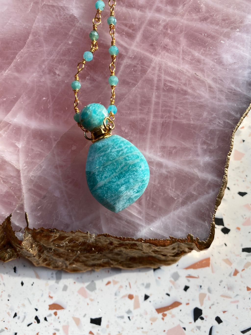 Aphrodite Perfume Pendant | Amazonite