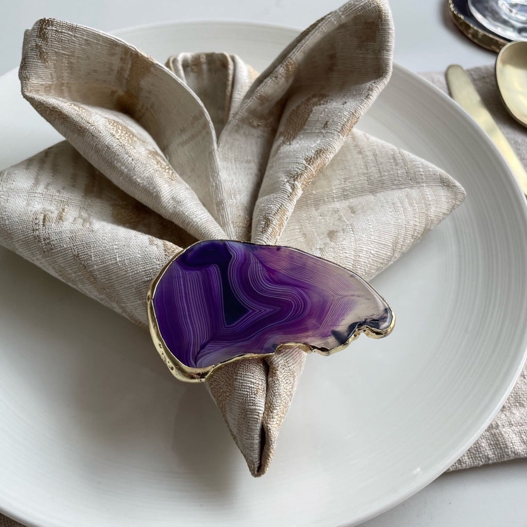 Purple Agate Crystal Napkin Ring