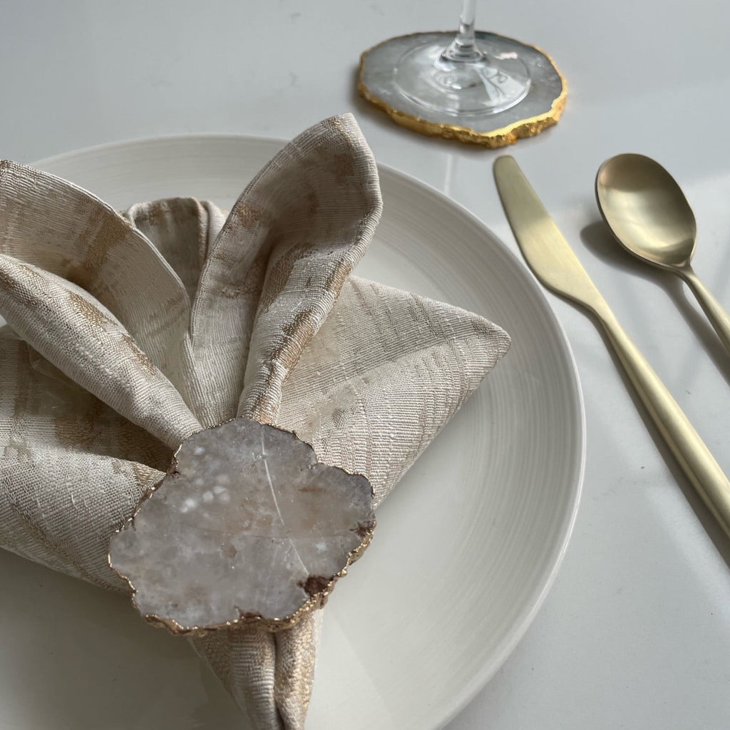 White Agate Crystal Napkin Ring